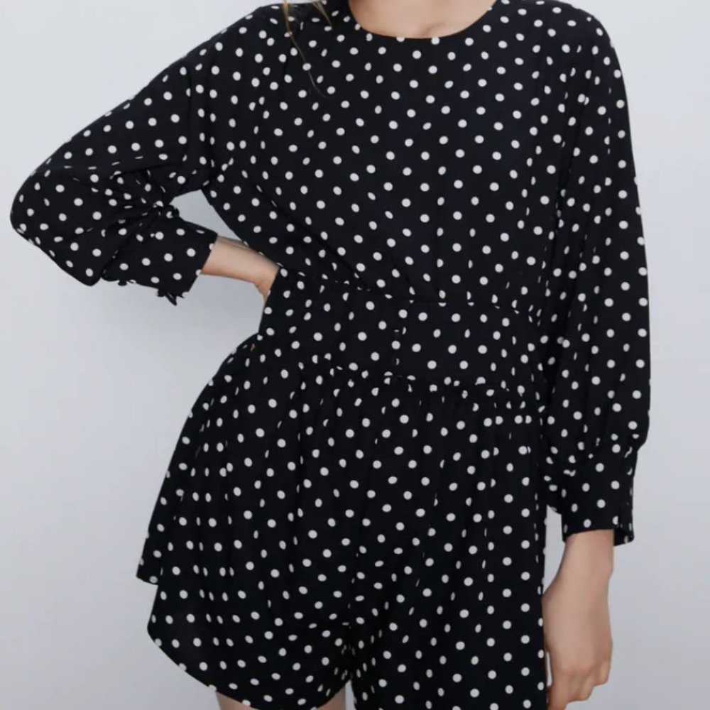 NWT ZARA SHORT POLKA DOT JUMPSUIT